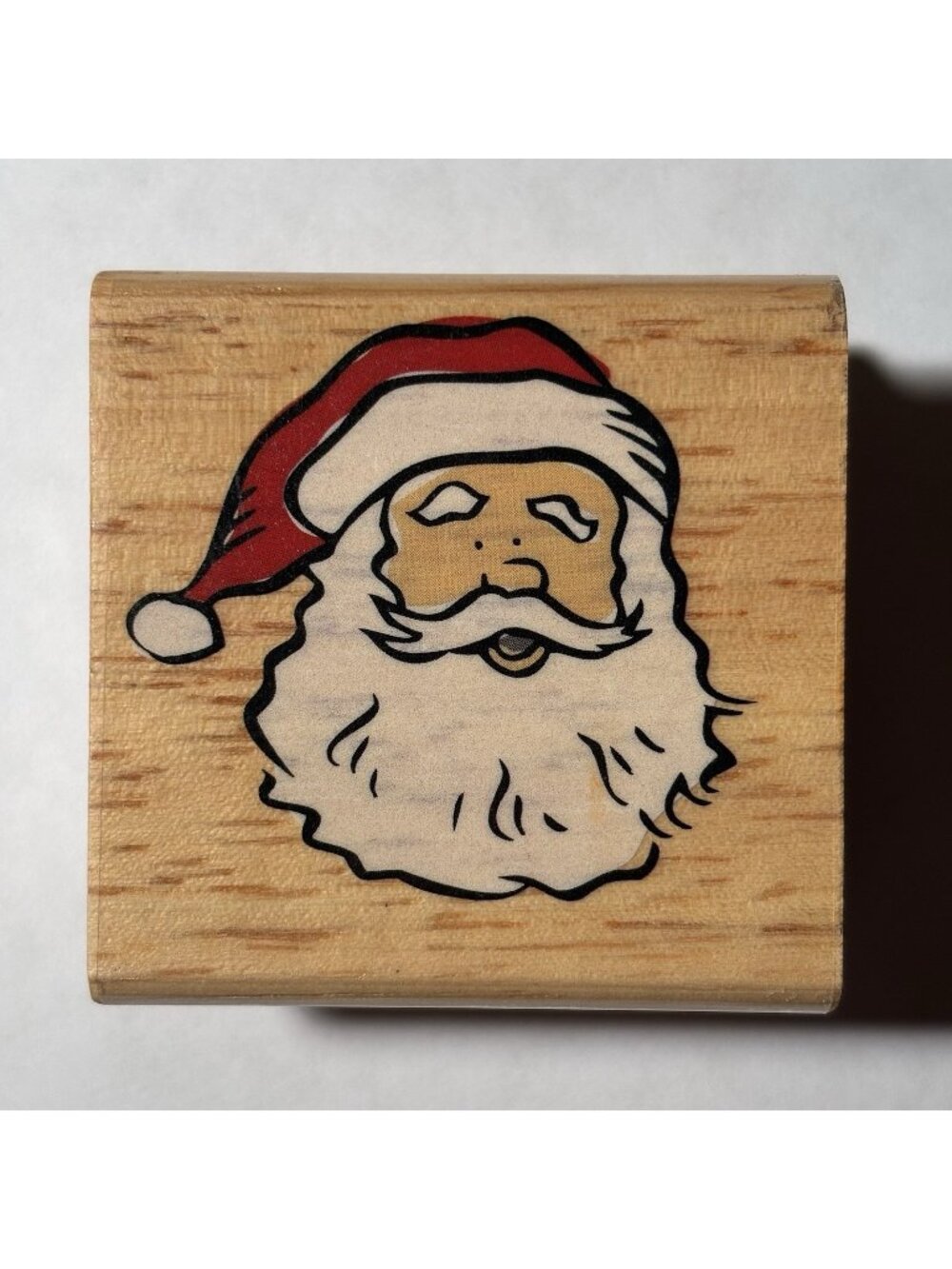 Canadian Maple Collection Wooden Rubber Stamp Santa Claus Christmas Holiday